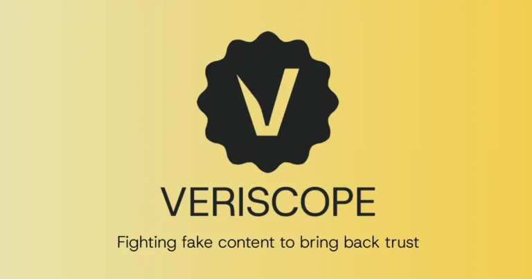 Veriscope logo – a platform connecting eyewitness video contributors with journalists through authenticated footage to fight fake content and restore trust