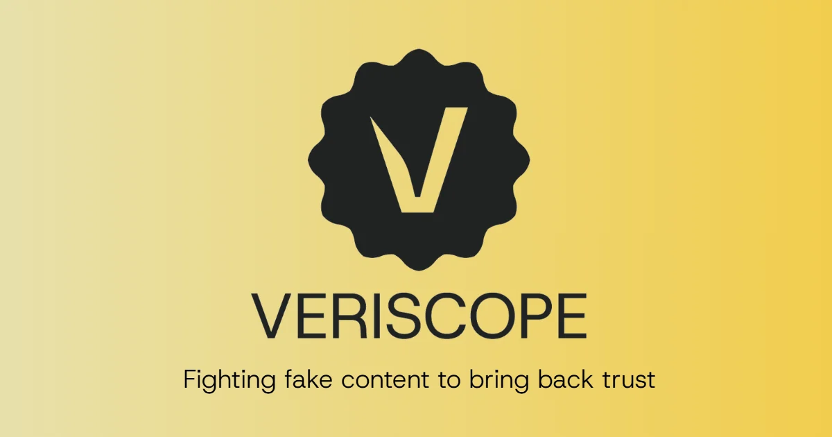 Veriscope logo – a platform connecting eyewitness video contributors with journalists through authenticated footage to fight fake content and restore trust